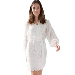 White House Black Market White Long Sleeve Dress